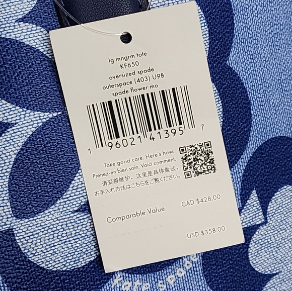 Kate Spade Sutton Oversized Floral Blue Tote SET - Picture 5 of 7